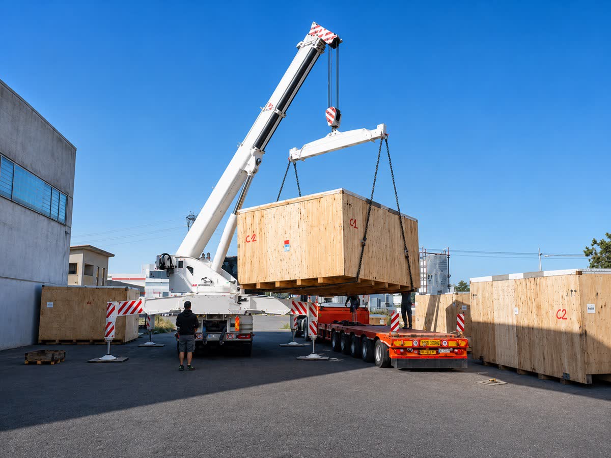Imballaggio industriale in legno su progetto
